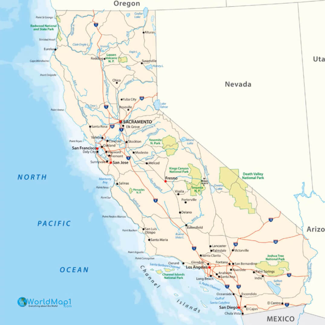 Detailed Map California